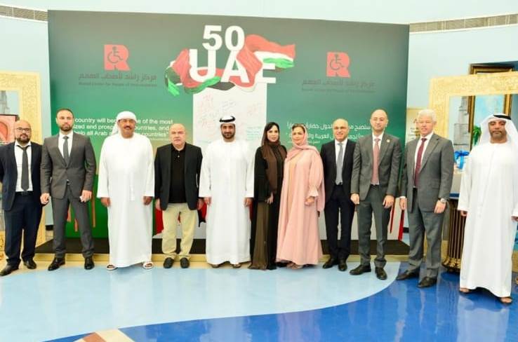 A delegation of businessmen on a visit to the Rashid Center